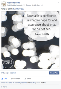 FaithfulFriday sample facebook post